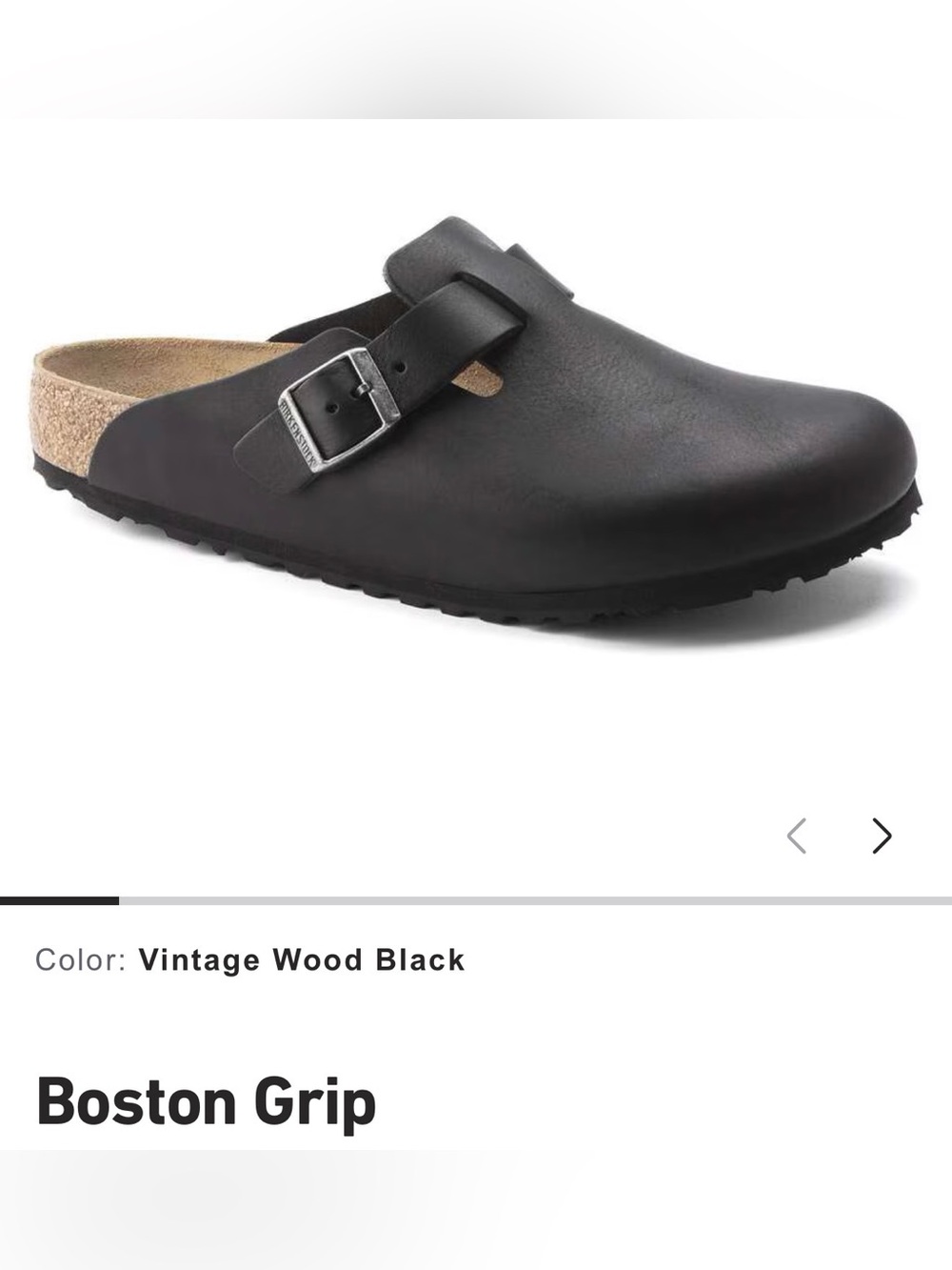 Birkenstock Boston Grip Clog in Vintage Wood Black size 44